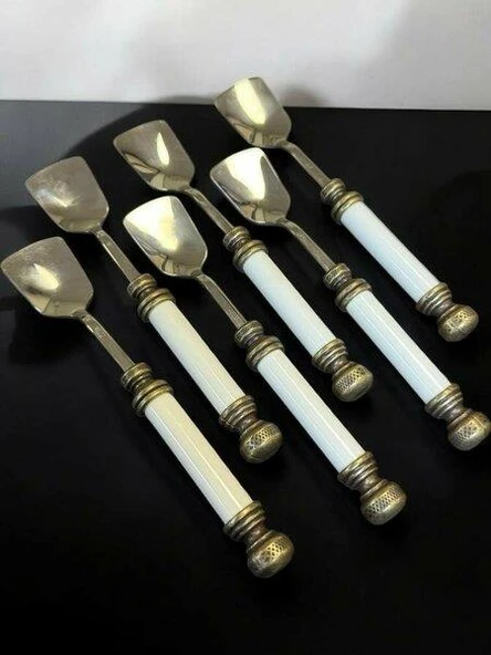 Royking Porselen Antik Saplı Dondurma Kaşık 6'lı EYM 105