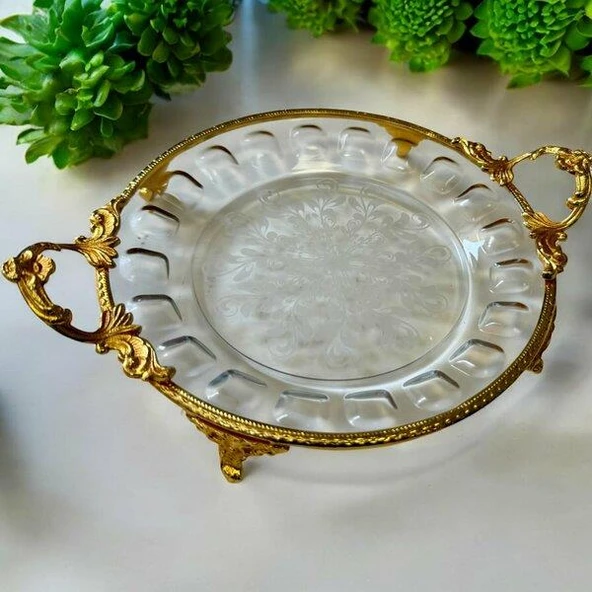 Royking Ayaklı Yuvarlak Sunum Tabağı 19x24 CRG101-2 ürün görseli 1