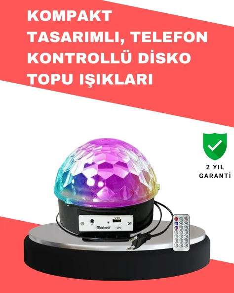 Çok Renkli LED Masaüstü Disko Topu Parti Aydınlatma Cihazı ürün görseli 1