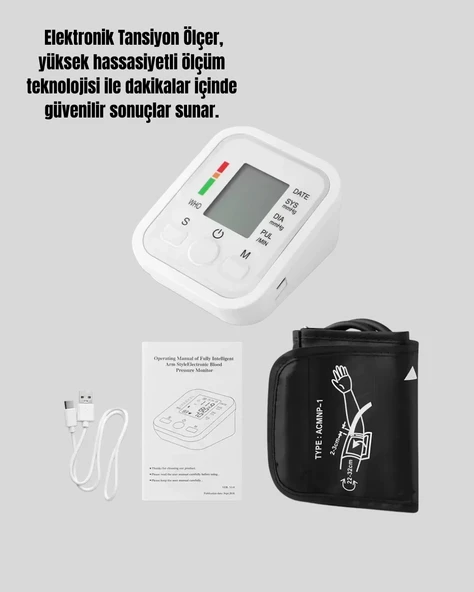 Taşınabilir Pil ve USB Girişli Tansiyon Aleti - Resim 5