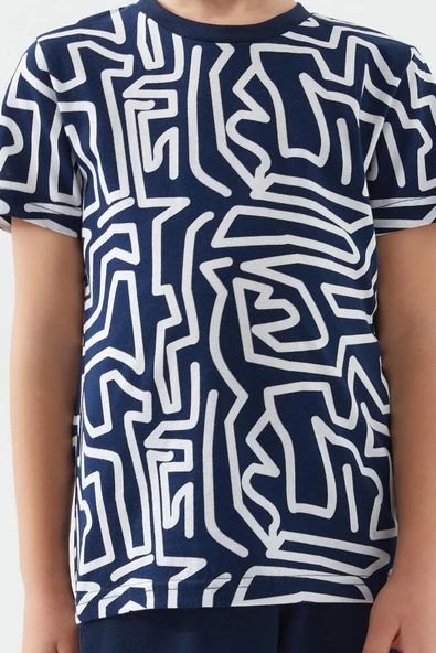 Arnetta 2506 Maze Lacivert Erkek Çocuk Bermuda Takım - Resim 6