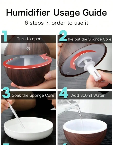 Gold Kama Koku Hediyeli Ultrasonik Aroma Difüzörü ve Nemlendirici - 8