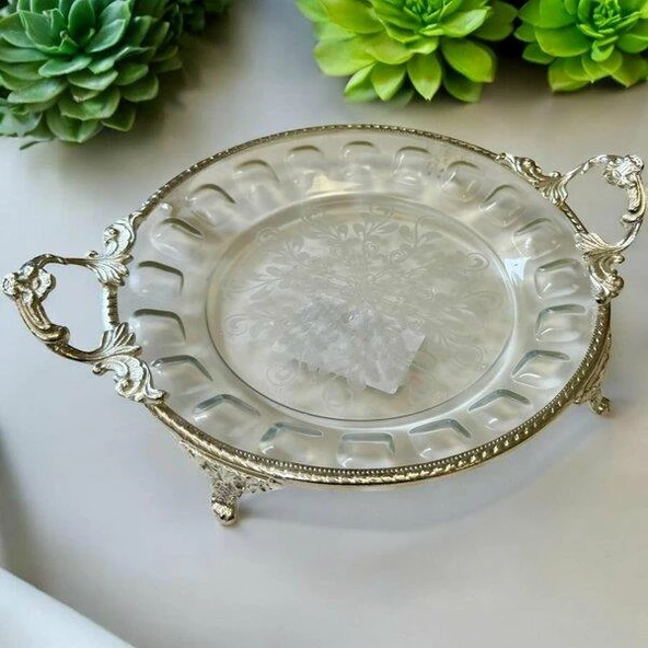 Royking Ayaklı Yuvarlak Sunum Tabağı 24x19 CRS101-2