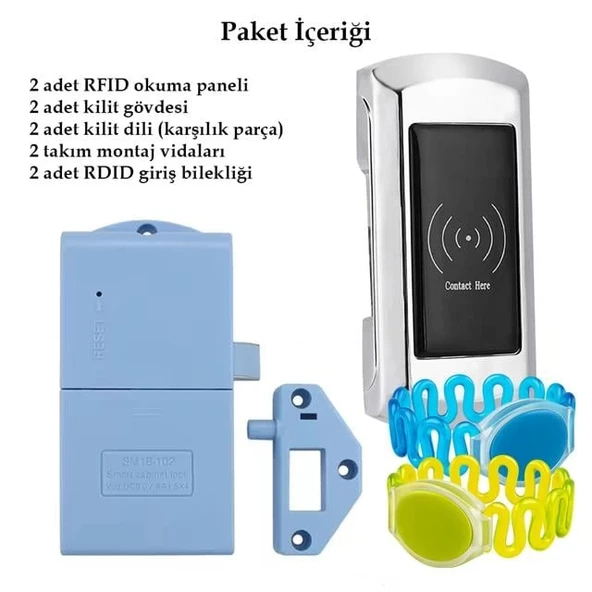 PowerMaster PM-26727 125Khz RFID Dijital Çekmece Dolap Kilidi (2'li Paket) - Resim 4