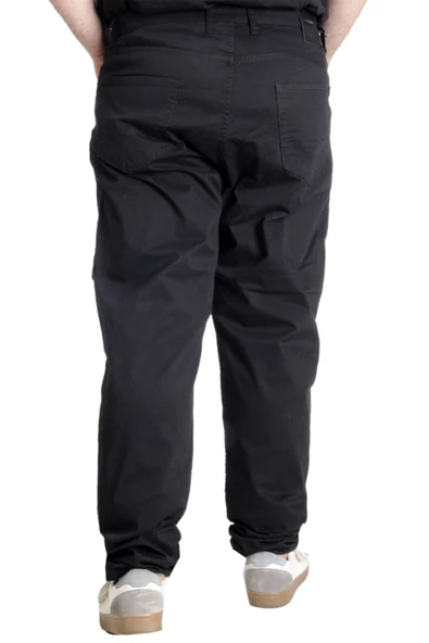 Büyük Beden Erkek Pantolon Keten Milano Klasik 20902 Siyah - 4