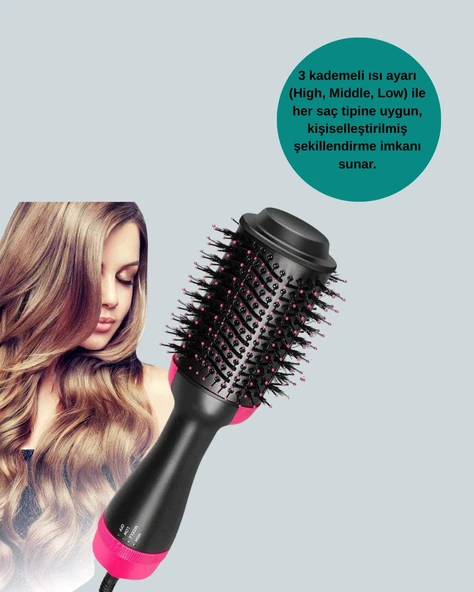 Hızlı Kurutma ve Hacim Veren Elektrikli Saç Fırçası - Resim 4