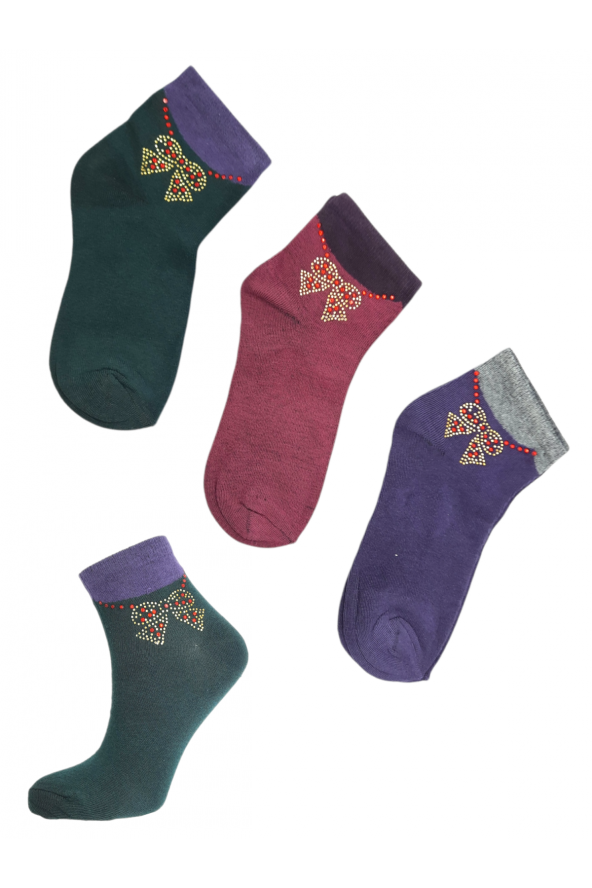 4 Çift Renkli Patik Çorap 36-41 numara BT-0347 - 2