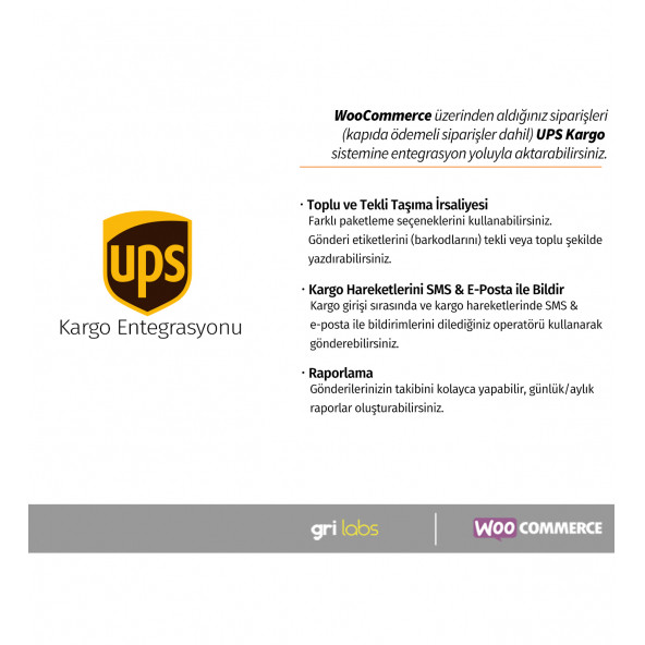UPS Kargo WooCommerce Entegrasyon Eklentisi