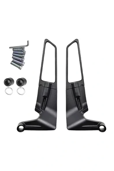 Alkan MB H2 Kanat Ayna Büyük Model Ayna 8 mm 10 mm ters düz tüm motosikletler uyumlu - Resim 2