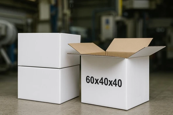 KOLİX 60x40x40 Cm 10 Adet Beyaz Çift Oluklu A-box Koli, Taşınma Kolisi, Eşya Taşıma Kolisi, Boş Koli