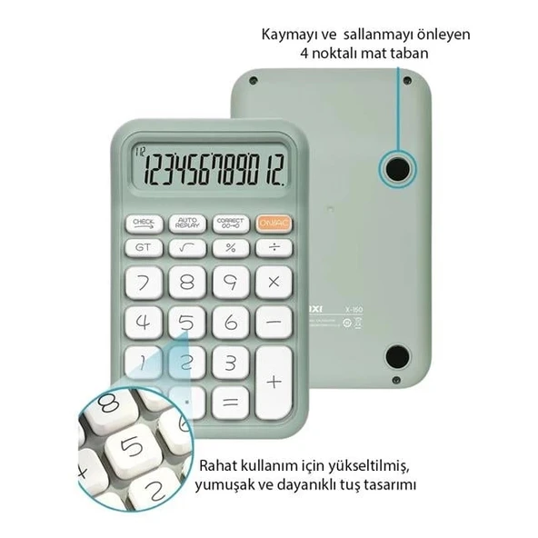 Powermaster PM-25410 Yeşil 12 Haneli Hesap Makinesi - 2