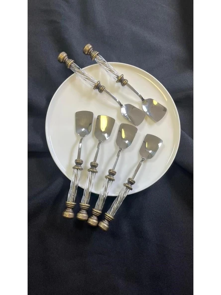 Royking Cam Saplı Antik Dondurma Kaşık 6'lı EYM 090 - 2