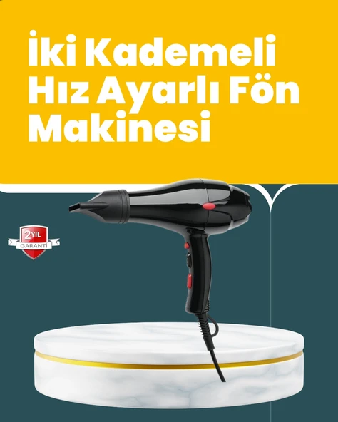 Tüm Saç Tipleri İçin 2200W Güçlü Fön Makinesi ürün görseli