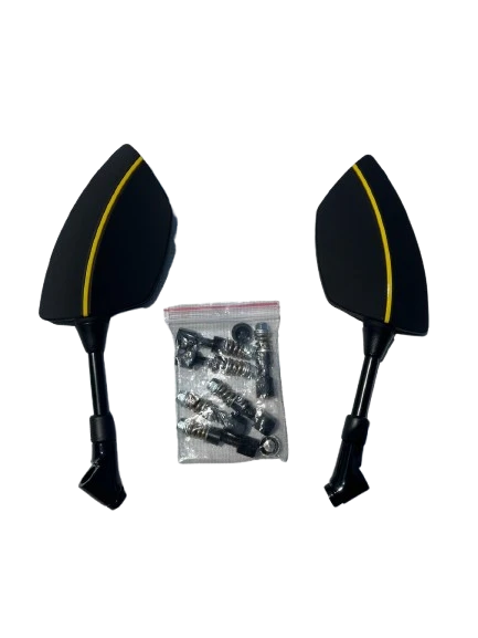 Motosiklet Ayna 426 Sarı Şeritli Üniversal 8-10 mm Uyumlu Marka Model Fark Etmez - 5
