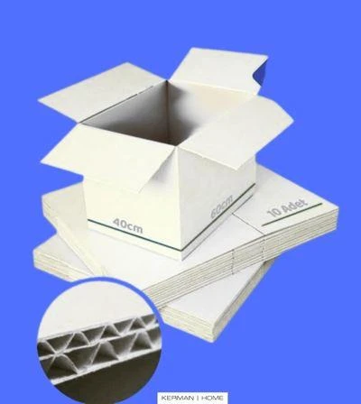 KOLİX 60x40x40 Cm 10 Adet Beyaz Çift Oluklu A-box Koli, Taşınma Kolisi, Eşya Taşıma Kolisi, Boş Koli - 2