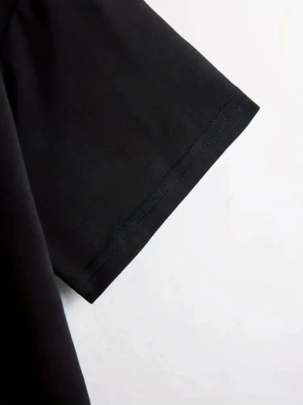 Erkek Kısa Kollu Bisiklet Yaka Baskılı Süprem Bluz - Resim 5