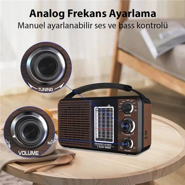 MagicVoice USR11 Portatif Analog Radyo FM-USB-SD/MMC-AUX (88-108 FM Frekans Aralığı) - 2