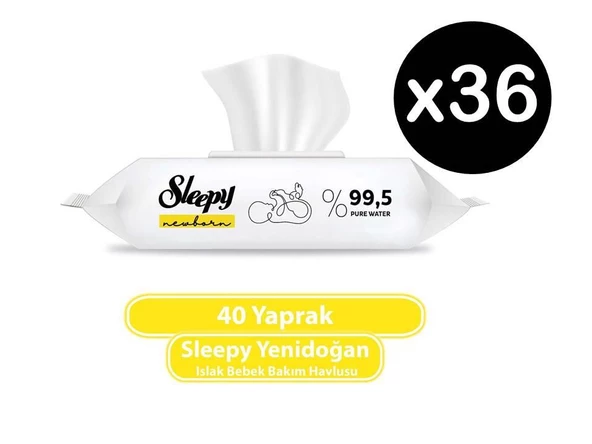 Sleepy Yenidoğan 40 Yaprak 36'lı Paket Islak Mendil