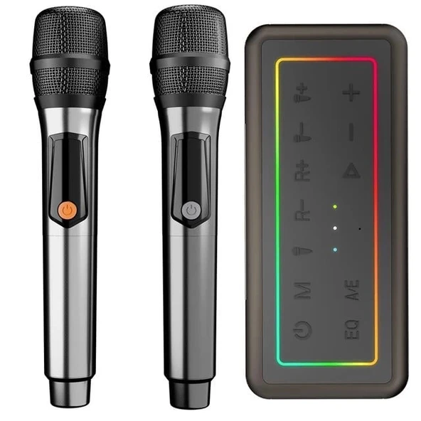 Microlab M60 Vega 100W RGB 2 Adet Kablosuz Mikrofonlu Bluetooth Karaoke Hoparlör (15.000mAh Batarya) - 3