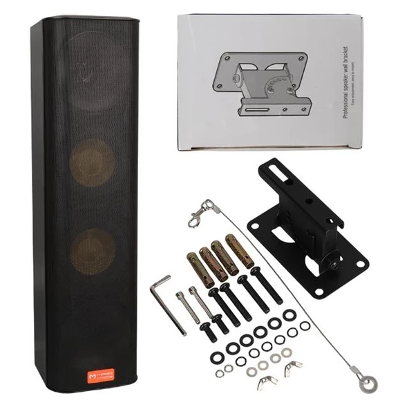 MagicVoice MV-28 2x13 CM 40 Watt Komütatörlü Hat Trafolu Siyah Dikey Sütun Hoparlör (Tekli Paket) - 3