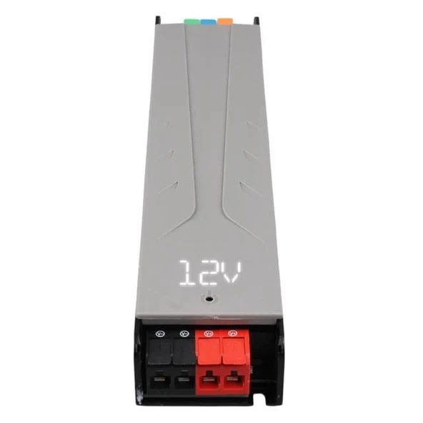 PowerMaster PM-26841 12 Volt 20 Amper 240 Watt Slim Metal Kasa Adaptör Voltaj Göstergeli 238x51x30mm - 3