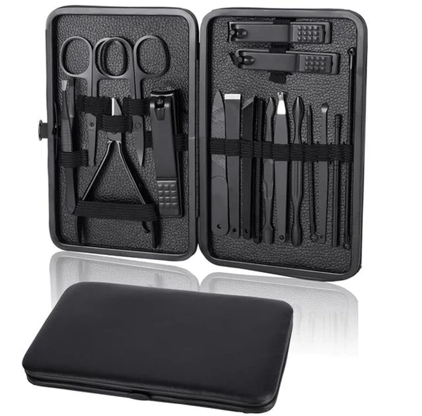 Sunup SN-27099 Siyah Paslanmaz Çelik 18in1 Profesyonel Manikür Tırnak Bakım Seti - 4