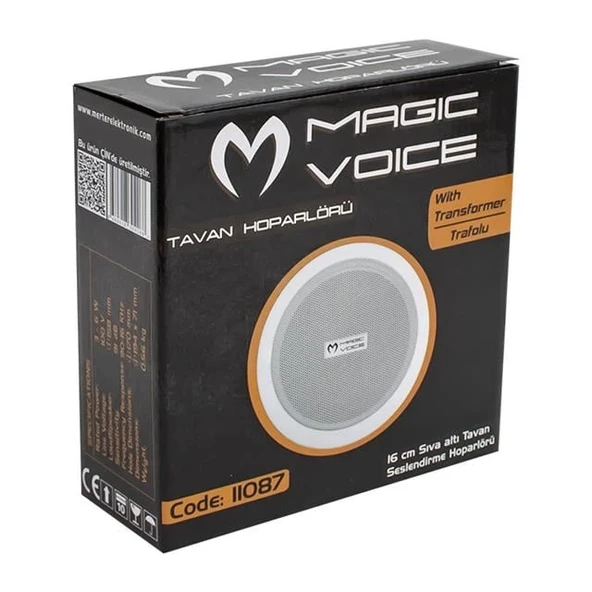 MagicVoice MV-11087 16 Cm 10 Watt Hat Trafolu Sıva Altı Beyaz Alçıpan Hoparlör - 3