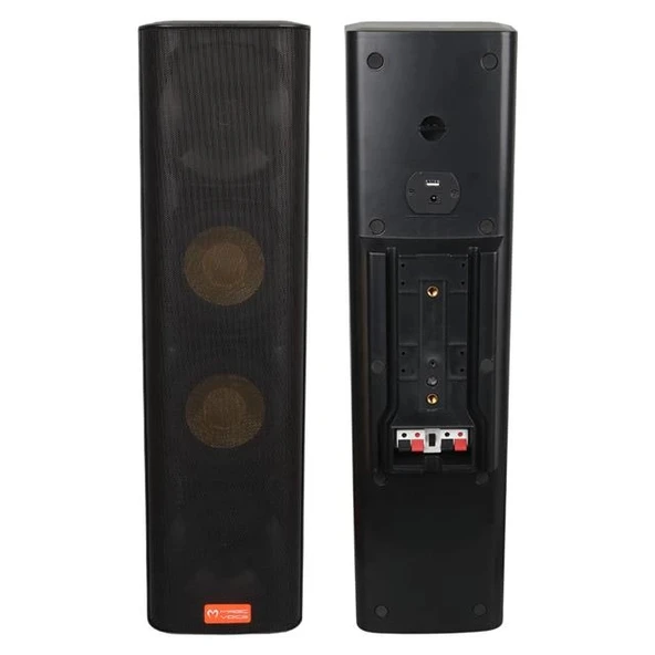 MagicVoice MV-28 2x13 CM 40 Watt Komütatörlü Hat Trafolu Siyah Dikey Sütun Hoparlör (Tekli Paket) - 2
