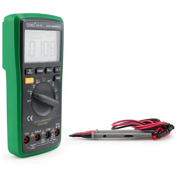 Baku BA-28 AC/DC Voltaj-Akım-Direnç-Diyot Ölçer Çok Fonksiyonlu Dijital Multimetre Ölçü Aleti - 3
