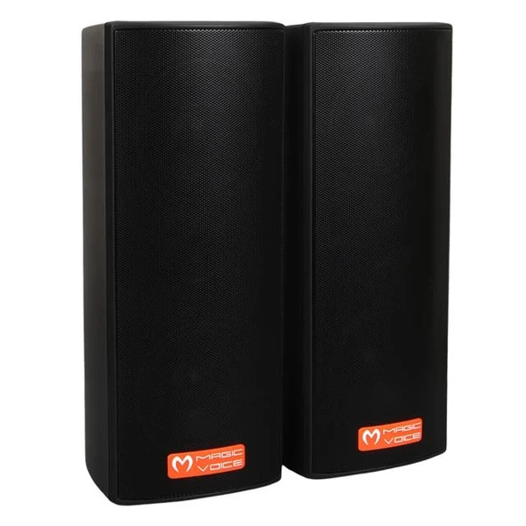 MagicVoice MV-26 2x7.5 CM 50 Watt Komütatörlü Hat Trafolu Siyah Sütun Hoparlör (2'li Takım) - 2