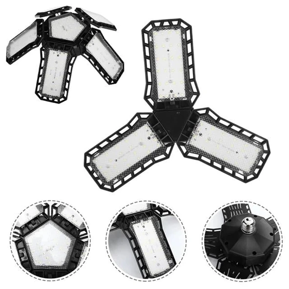 Ledx Ayarlanabilir Açılı 3 Kanatlı 72 Smd Ledli Galaxy Projektör Işığı 40W 4400 Lumen E27 32cm