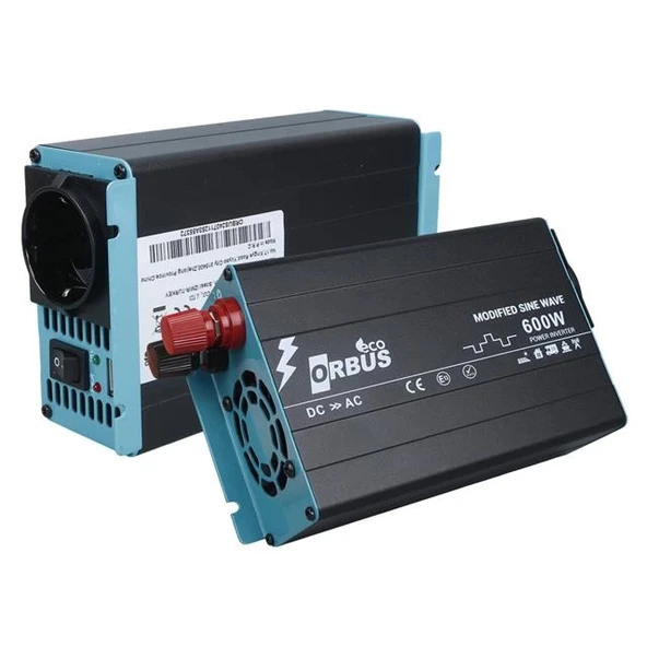 Orbus ORB600M DC 12V - 220V AC 600W/1200W Modified Sinus Sine Wave Inverter - 3