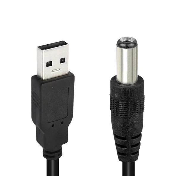 Powermaster Usb Erkek 5.5*2.5 Mm Uçlu Adaptör Jacklı 1 Metre Kablo