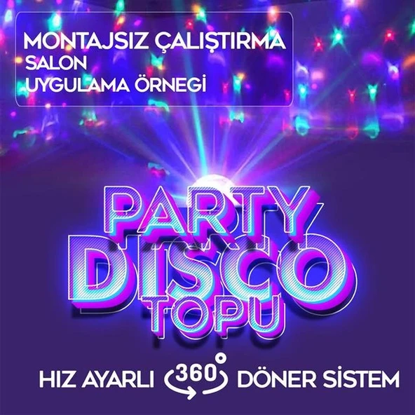 Ledx GM-0803B Sihirli Led Dönen Disko Topu Hoparlör Kablosuz USB/Mp3/Bluetooth Kumandalı 360 Derece - 4