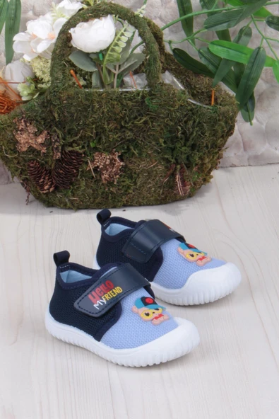 Fort 3451 Gz Köpek Figürlü Anaokulu Kreş Ev Erkek Çocuk Keten Panduf Ayakkabı ürün görseli