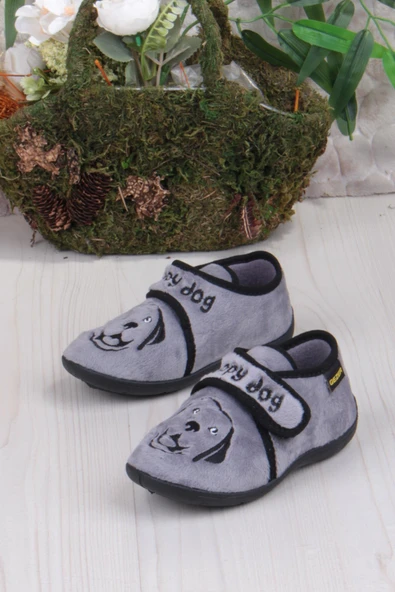 Fort 3426 Gz Köpek Figürlü Anaokulu Kreş Ev Erkek Çocuk Panduf Ayakkabı - Resim 3