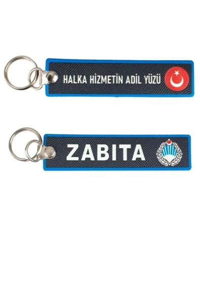 Halka Hizmetin Adil Yüzü Zabıta Çift Taraflı Anahtarlık 3D, (12 cm x 3 cm) - 1