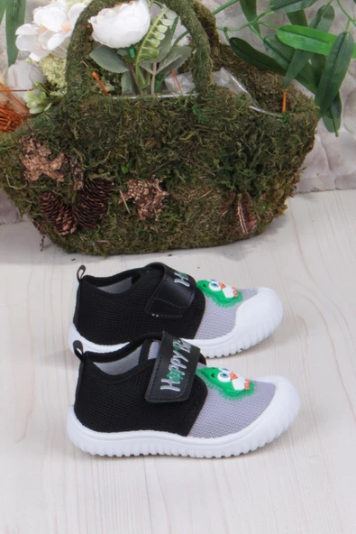 Fort 3356 Gz Kuş Figürlü Anaokulu Kreş Ev Erkek Çocuk Keten Panduf Ayakkabı - Resim 7