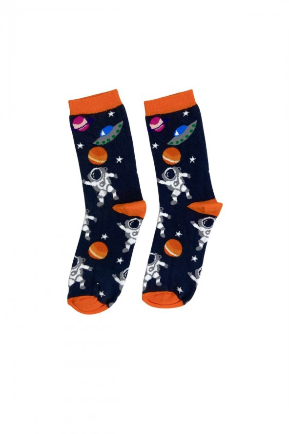 Tek Çift Uzaylı Desenli Eğlenceli  Çorap  36-41 numara  T-0150