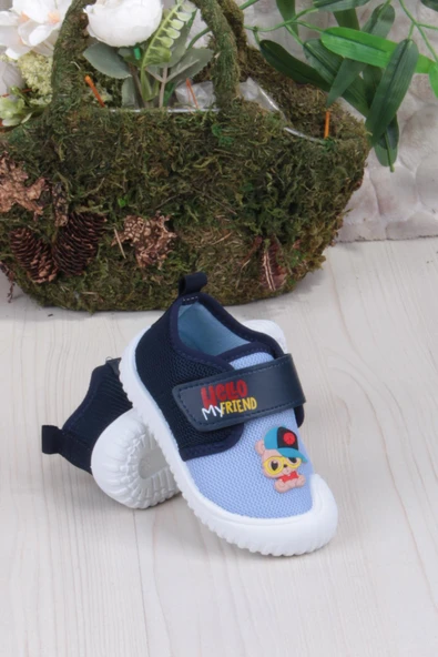 Fort 3451 Gz Köpek Figürlü Anaokulu Kreş Ev Erkek Çocuk Keten Panduf Ayakkabı - Resim 4