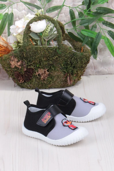 Fort 3453 Gz Ördek Figürlü Anaokulu Kreş Ev Erkek Çocuk Keten Panduf Ayakkabı