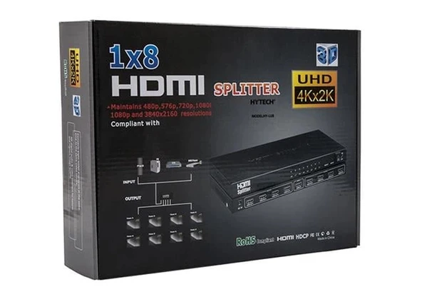 Hytech 8 Port 4K x 2K Hdmi Splitter Dağıtıcı HY-LU8 - 3