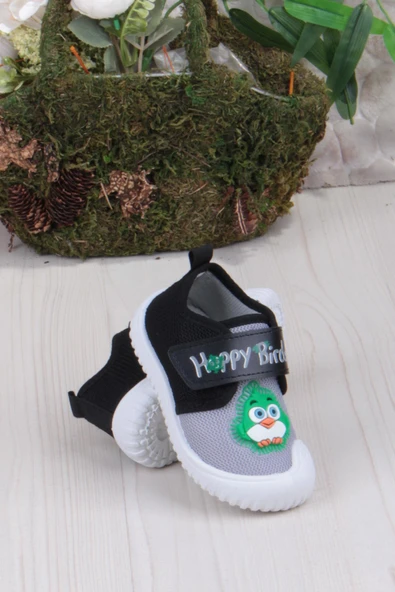 Fort 3356 Gz Kuş Figürlü Anaokulu Kreş Ev Erkek Çocuk Keten Panduf Ayakkabı - Resim 9