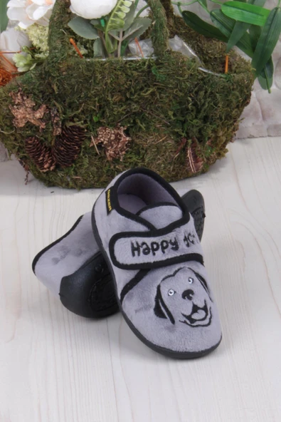 Fort 3426 Gz Köpek Figürlü Anaokulu Kreş Ev Erkek Çocuk Panduf Ayakkabı - Resim 4