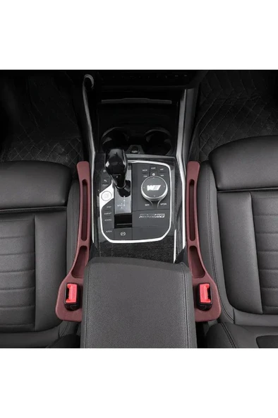 Bordo 2 Adet Araç Oto Koltuk Arası Boşluk Doldurma Pedi Cüzdan Para Düşme Önleyici Telefon Tutucu - Resim 2