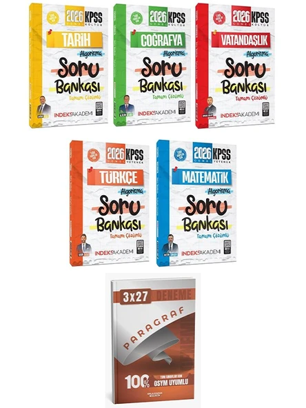 İndeks + Anla Kazan 2026 KPSS Genel Yetenek Genel Kültür Algoritma Soru Bankası 5 li Set İndeks Akademi Yayıncılık ürün görseli 1