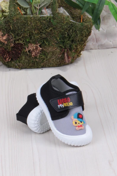 Fort 3451 Gz Köpek Figürlü Anaokulu Kreş Ev Erkek Çocuk Keten Panduf Ayakkabı - Resim 9