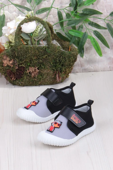 Fort 3453 Gz Ördek Figürlü Anaokulu Kreş Ev Erkek Çocuk Keten Panduf Ayakkabı - 3