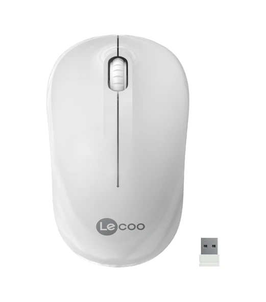 Lecoo WS206 Kablosuz 1200DPI 3 Tuşlu Optik Mouse Beyaz - 1