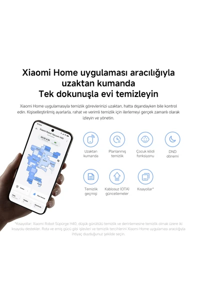 Xiaomi Robot Vacuum H40 Robot Süpürge White - 11